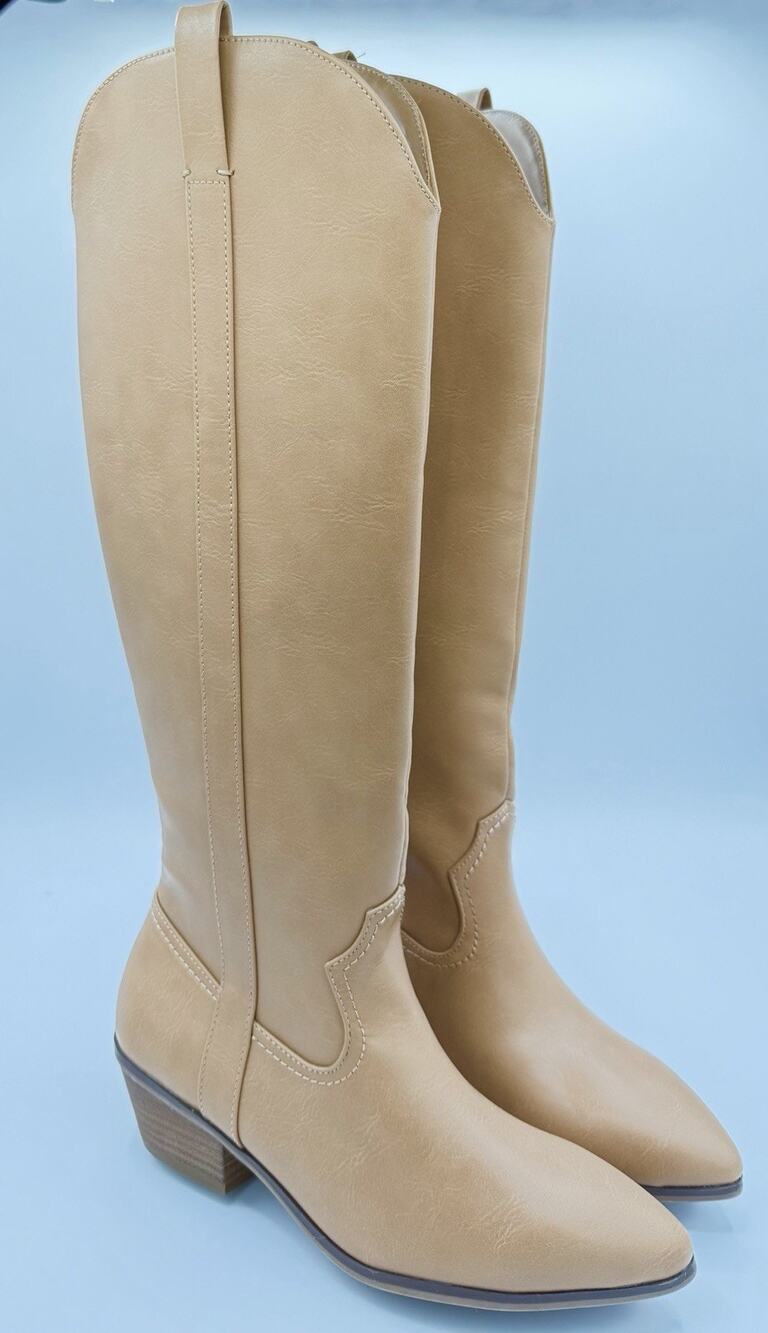Universal Thread Sommer Tall Tan Cowboy Western Boots Size 7.5 Cowgirl Boots NEW